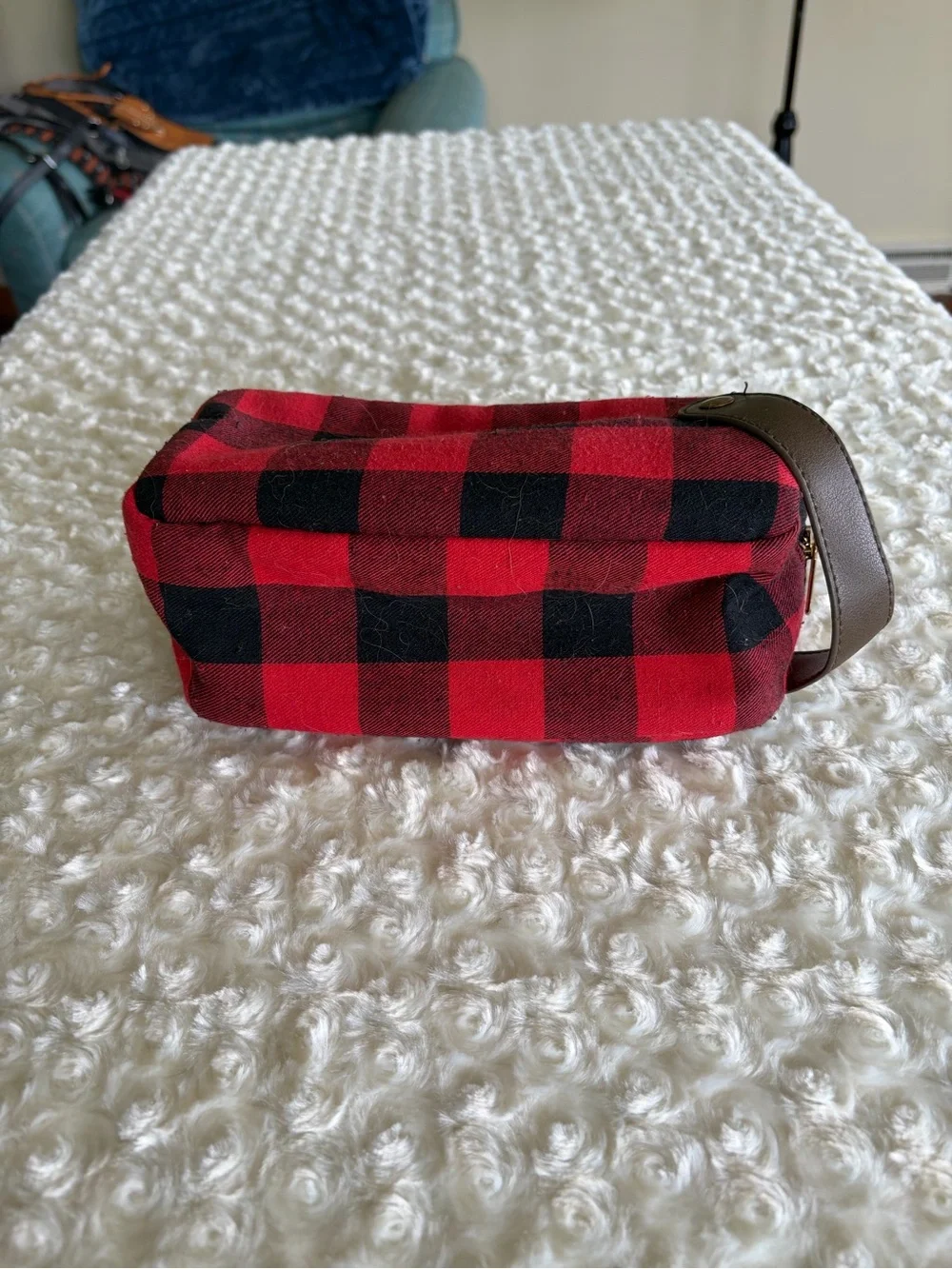 Red & Black Buffalo Plaid Makeup Bag Toiletries Bag
